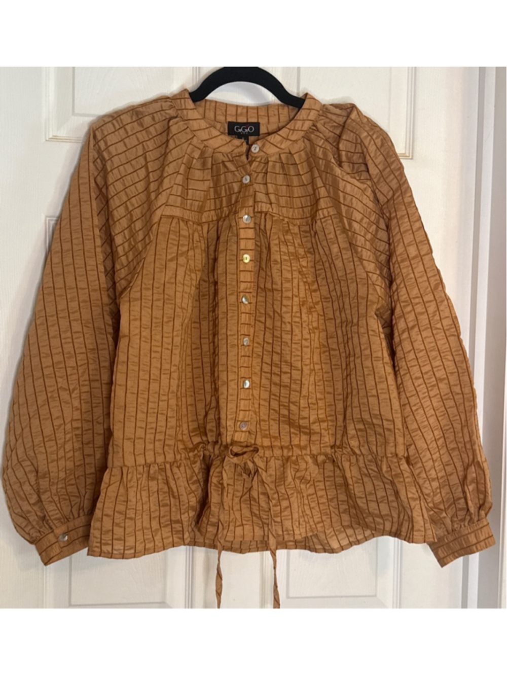 GiGiO Brown Striped Blouse Size S